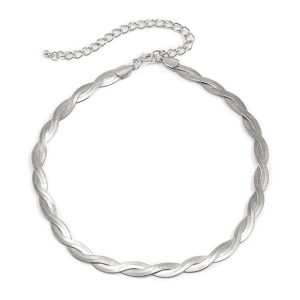 پابند نقره هرینگبن زنانه مدل دو رج کد ITL-1010