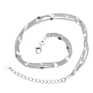 پابند نقره زنجیری سه رج زنانه مدل ITL-2221