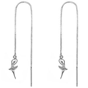 گوشواره بخیه ای نقره زنانه کد ITL-215