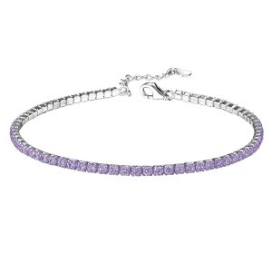 دستبند نقره زنانه مدل تنیسی رنگی کد ITL-Purple