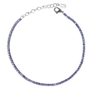 دستبند نقره زنانه مدل تنیسی رنگی کد ITL-Blue