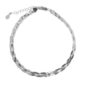 پابند نقره هرینگبون بافت زنانه مدل سه رج کد ITL-426