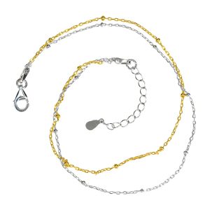 پابند نقره گوی دار زنانه مدل دو رج کد ITL-617