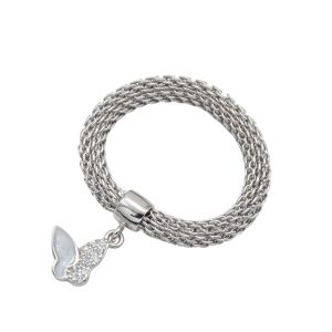 انگشتر نقره زنانه مدل زنجیر بافت کد ITL-407