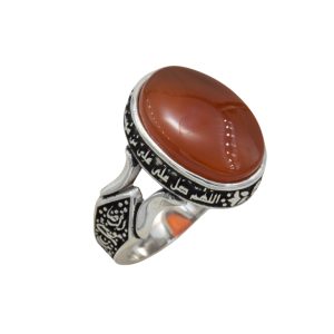 انگشتر نقره مردانه دست ساز سنگ اصل مدل امام رضا (ع) کد 432