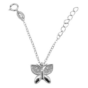 آویز ساعت زنانه نقره مدل پروانه کد ITL-240