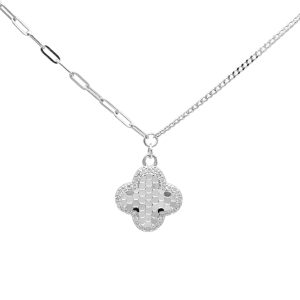 گردنبند نقره زنانه مدل ونکلیف تراش کد ITL-231