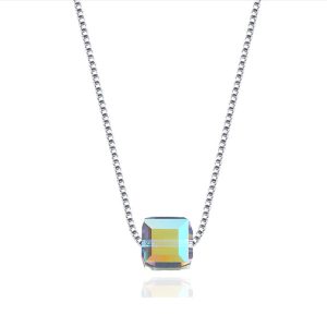 گردنبند نقره زنانه مدل سواروسکی سنگ اوپال کد ITL-128