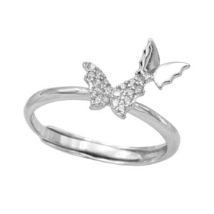 انگشتر نقره زنانه مدل پروانه فری سایز کد ITL-547