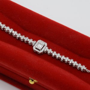 دستبند نقره زنانه مدل طرح جواهر کد ITL-801
