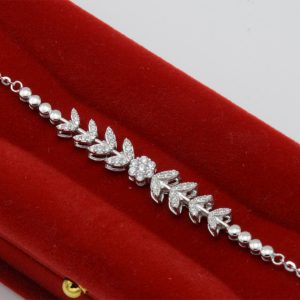 دستبند نقره زنانه مدل طرح جواهر کد ITL-808