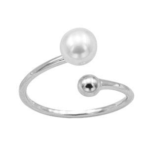 انگشتر نقره زنانه مدل مروارید فری سایز کد ITL-632