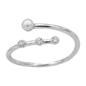 انگشتر نقره زنانه مدل مروارید فری سایز کد ITL-644