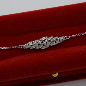دستبند نقره زنانه مدل طرح جواهر کد 226