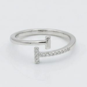 انگشتر نقره زنانه مدل T تیفانی کد ITL-445