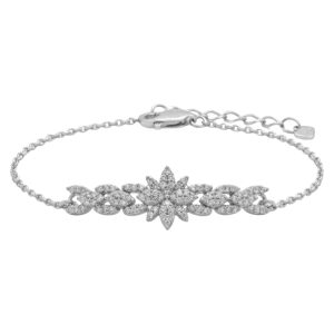 دستبند نقره زنانه مدل طرح جواهر کد ITL-152