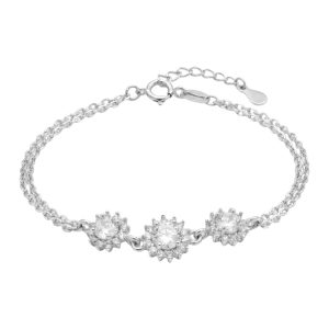 دستبند نقره زنانه مدل طرح جواهر کد 209